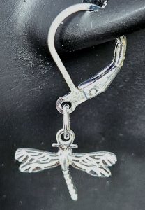 925 silver dragonfly earring, available with studs or hoops 